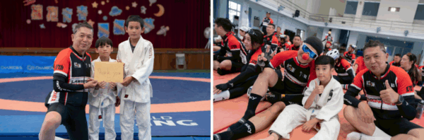 錠嵂藍鵲車隊亦走入偏鄉,在環台期間赴苗栗梅園國小捐贈柔道角力隊訓練物資,並贈送專屬球衣給台南東原國中籃球隊,支持資源有限的孩童勇敢追夢。