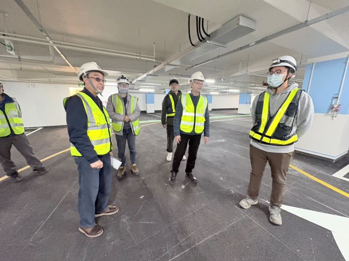 《圖說》三重區興華公園地下停車場工程進度達96%,預計今年4月完工。〈交通局提供〉